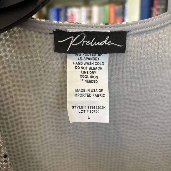 Bebe Silver Dress Sequin Maxi Small Prelude Bolero Shrug Party Gown Cocktail EUC - Picture 3 of 7